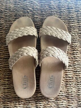 Women’s Cliffs Beige Braided Slide Sandals